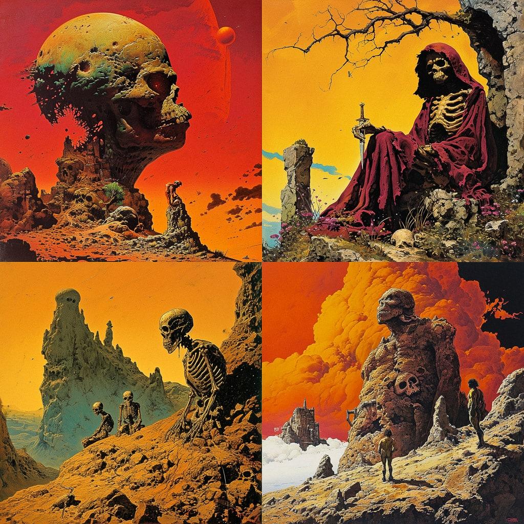 Richard Corben style, Midjourney V6, render 1 of 4