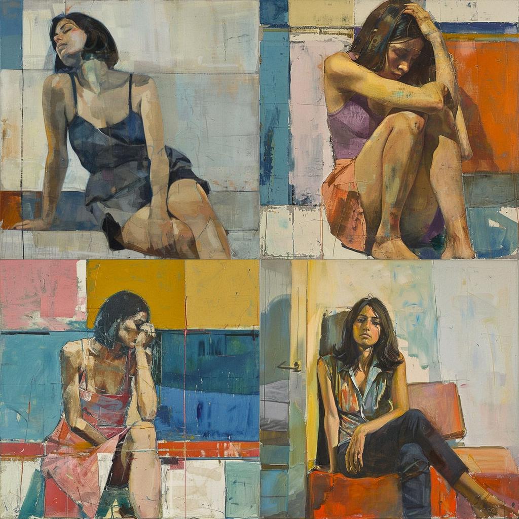 Richard Diebenkorn style, Midjourney V6, render 1 of 4