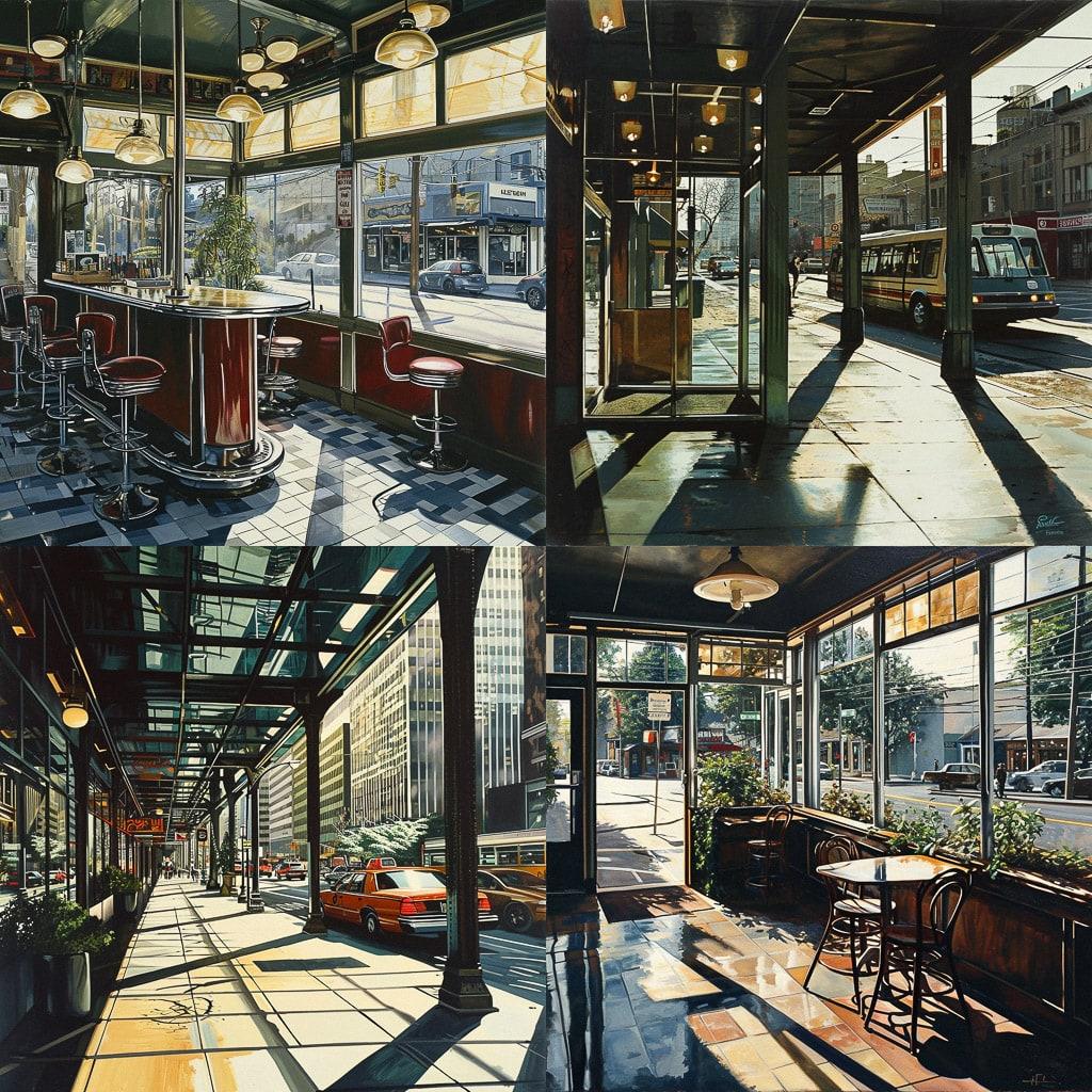 Richard Estes style, Midjourney V6, render 1 of 4