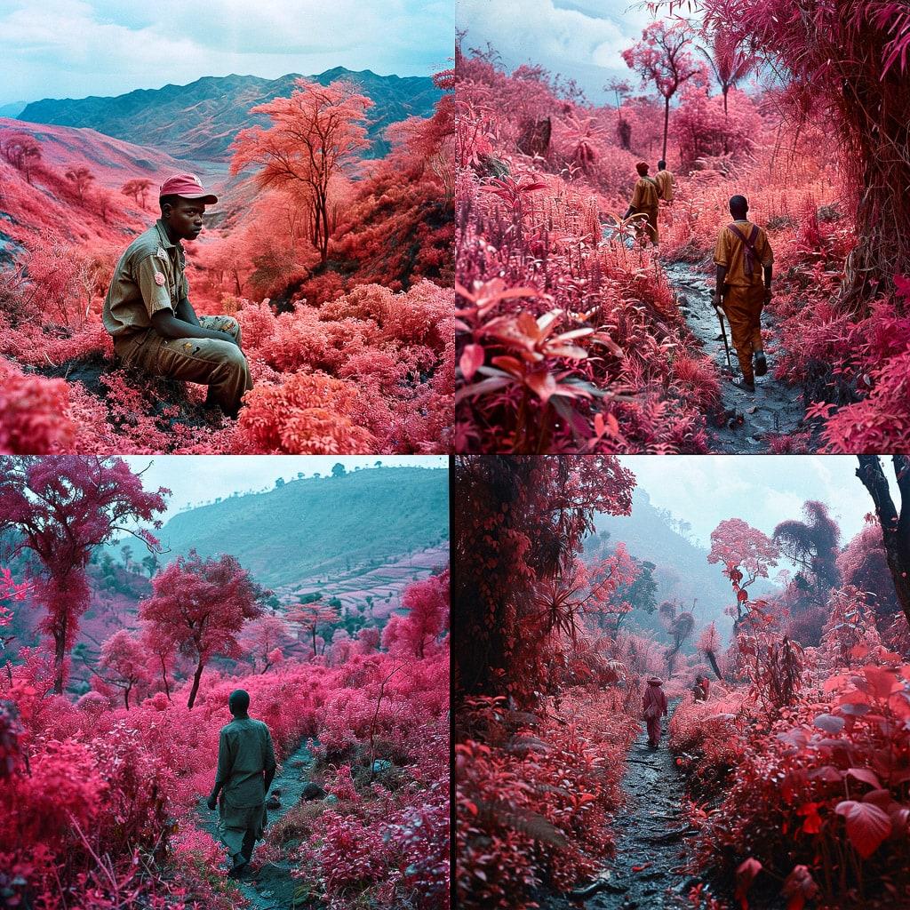 Richard Mosse style, Midjourney V6, render 1 of 4