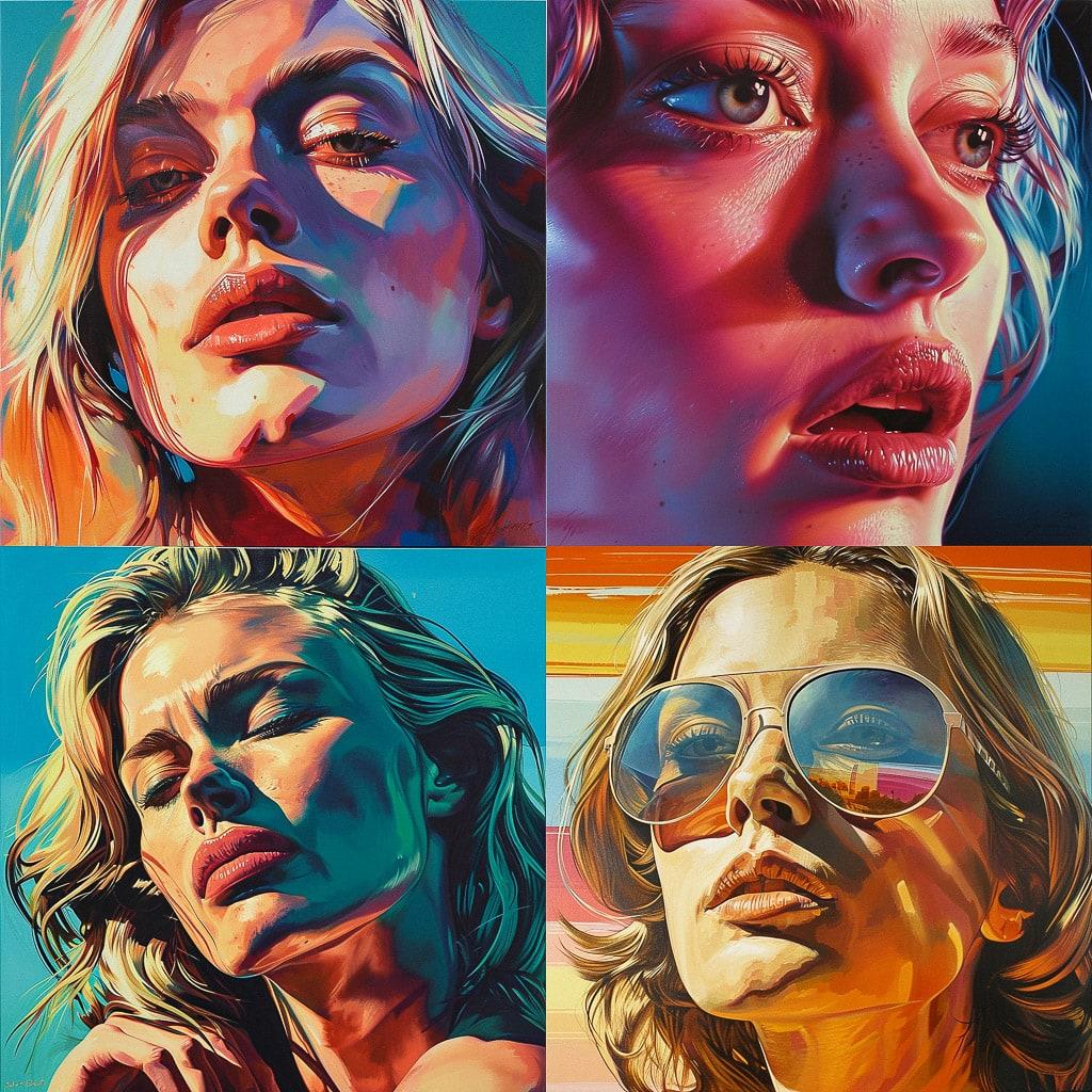 Richard Phillips style, Midjourney V6, render 1 of 4