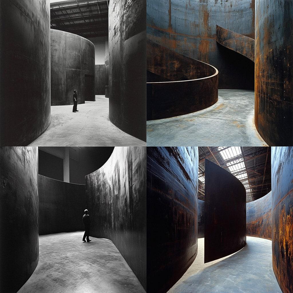 Richard Serra style, Midjourney V6, render 1 of 4