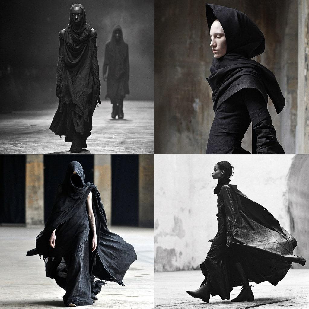 Rick Owens style, Midjourney V6, render 1 of 4