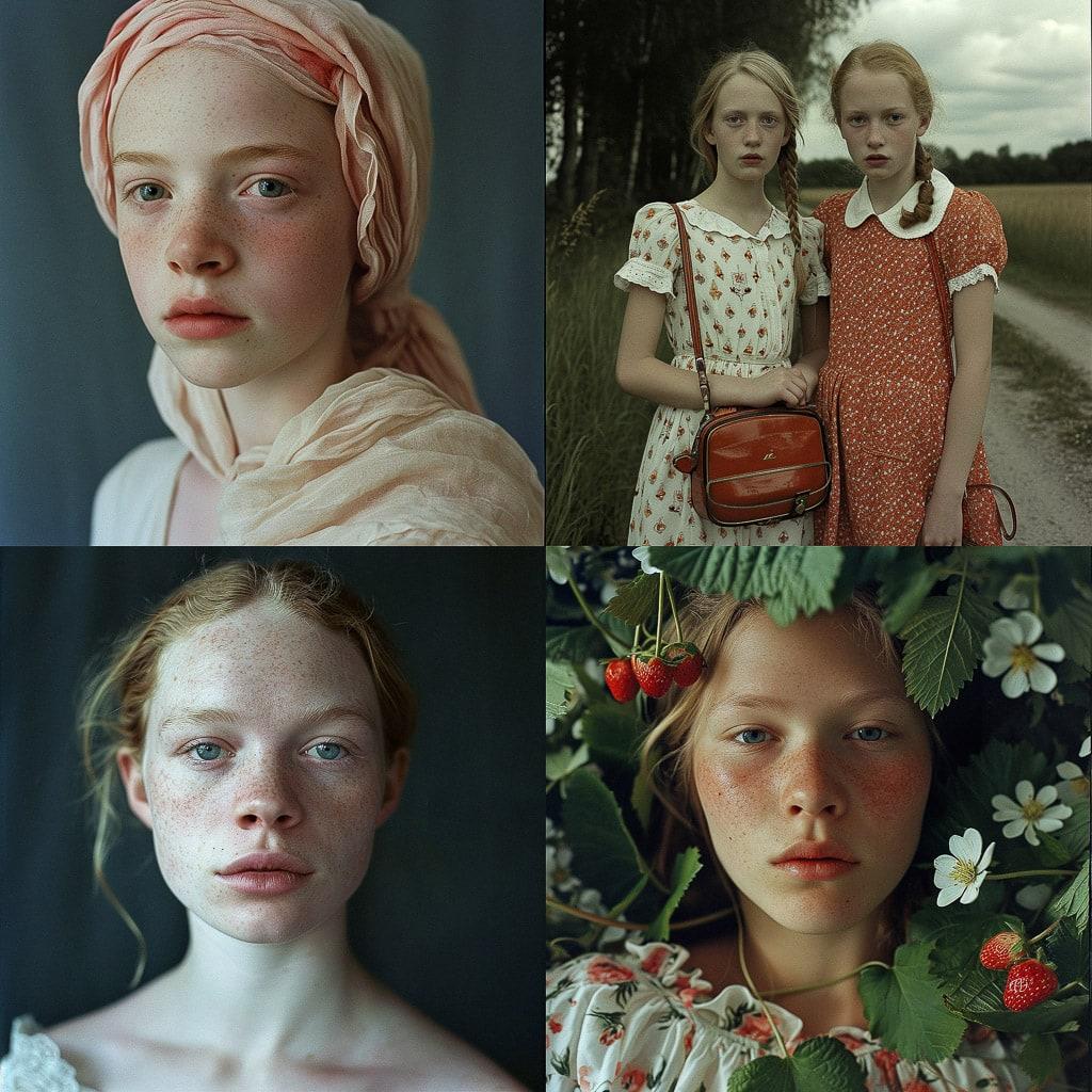 Rineke Dijkstra style, Midjourney V6, render 1 of 4