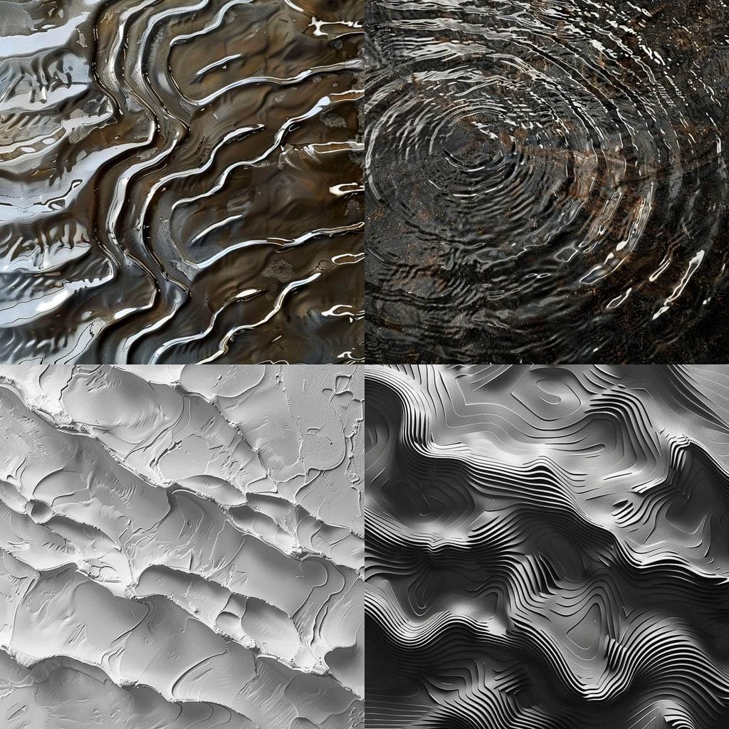 Rippled texture style, Midjourney V6, render 1 of 4