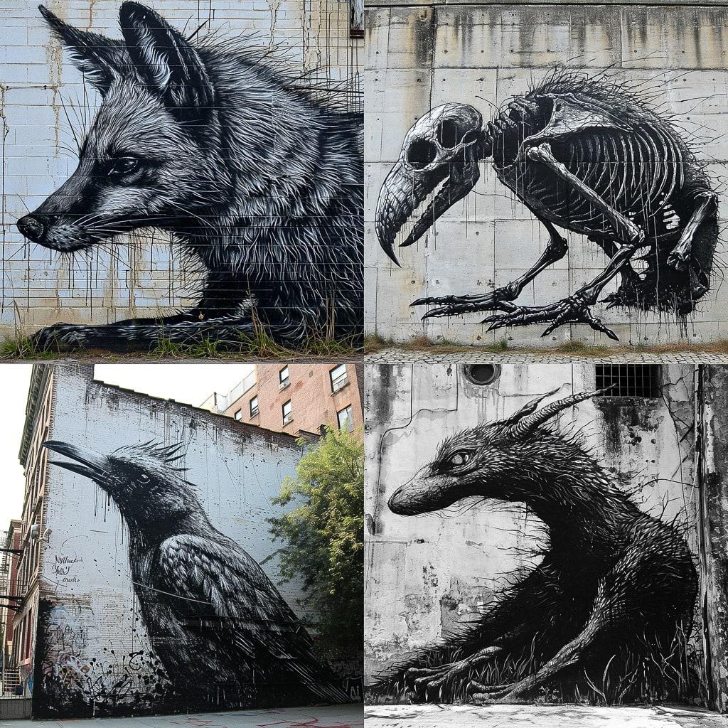 ROA style, Midjourney V6, render 1 of 4