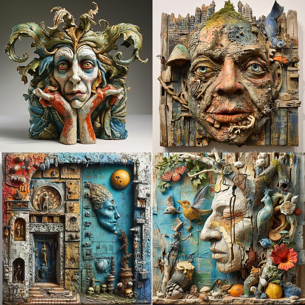 Robert Arneson style, Midjourney V6, render 1 of 4