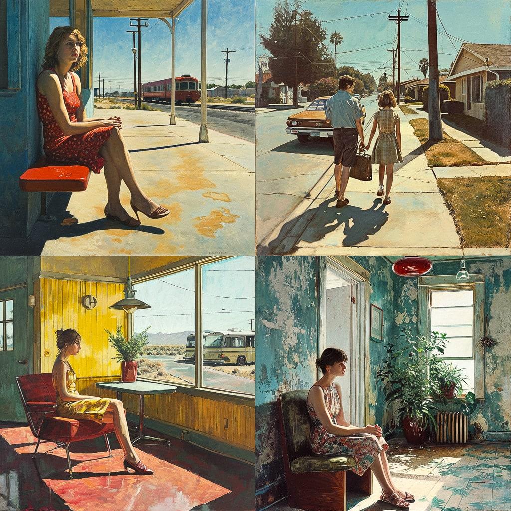 Robert Bechtle style, Midjourney V6, render 1 of 4
