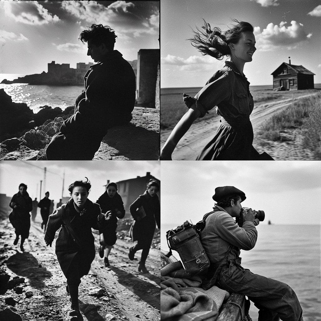 Robert Capa style, Midjourney V6, render 1 of 4