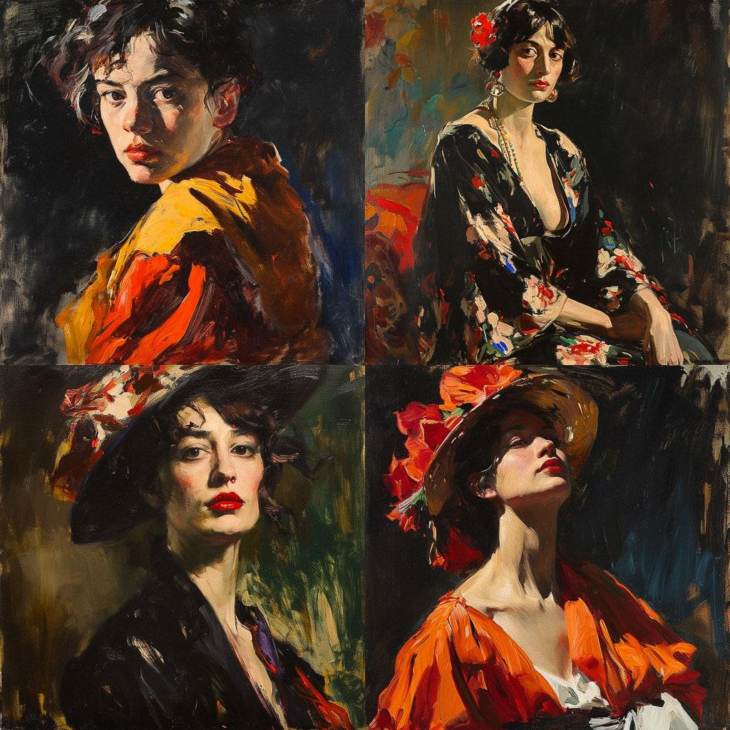 Robert Henri style, Midjourney V6, render 1 of 4