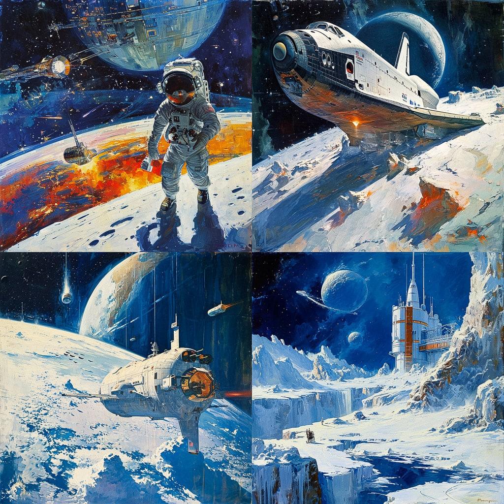 Robert McCall style, Midjourney V6, render 1 of 4