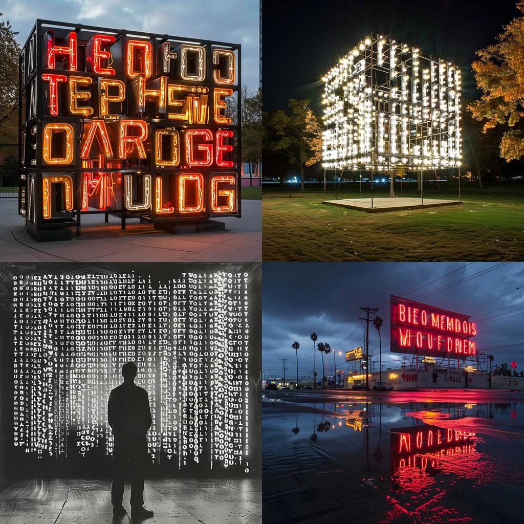 Robert Montgomery style, Midjourney V6, render 1 of 4