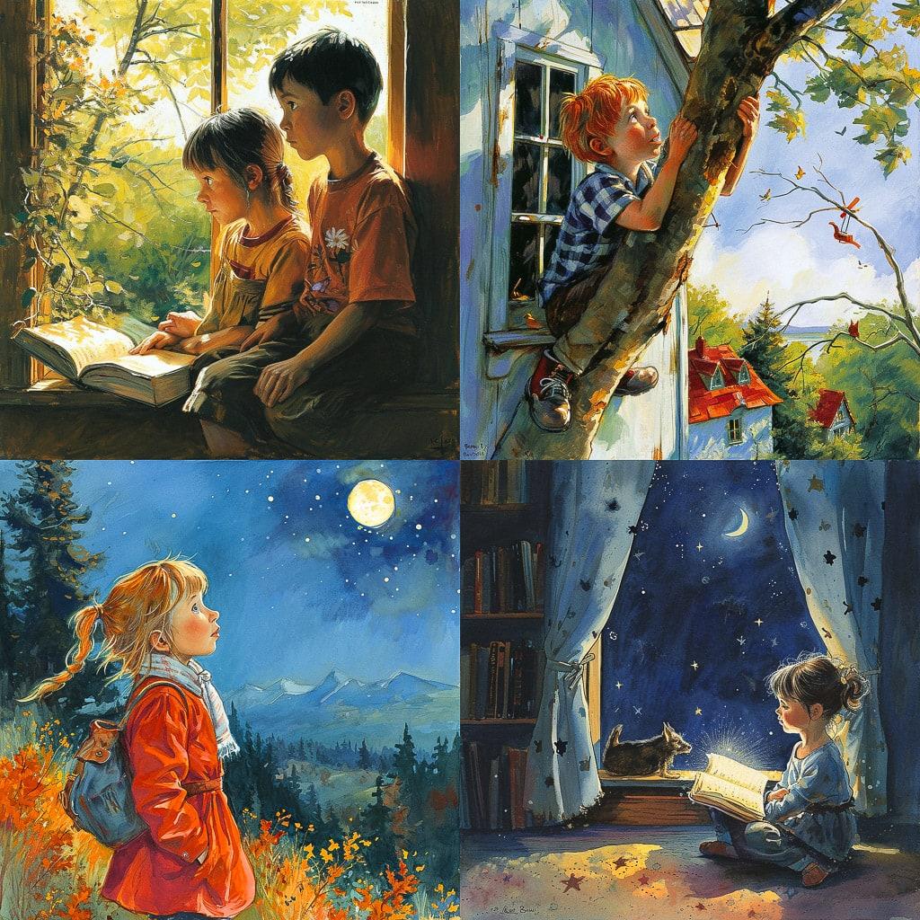 Robert Munsch style, Midjourney V6, render 1 of 4