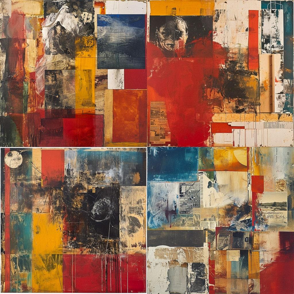 Robert Rauschenberg style, Midjourney V6, render 1 of 4