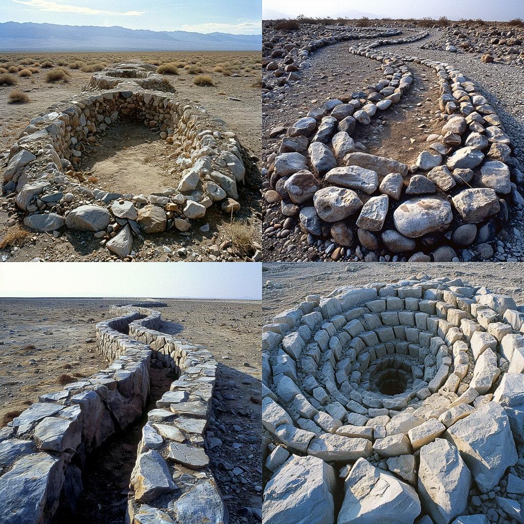 Robert Smithson style, Midjourney V6, render 1 of 4
