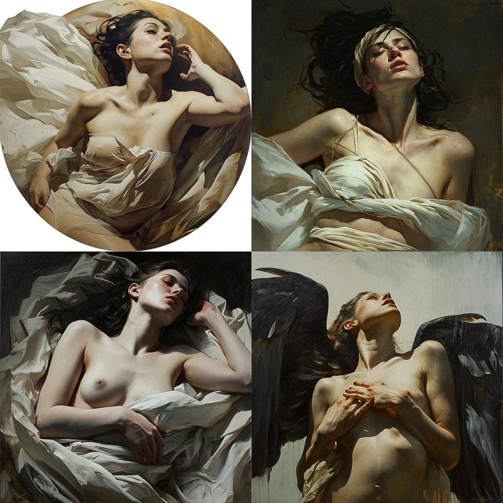Roberto Ferri style, Midjourney V6, render 1 of 4
