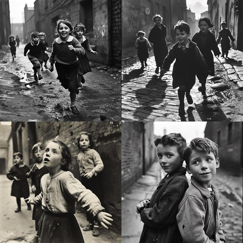 Roger Mayne style, Midjourney V6, render 1 of 4