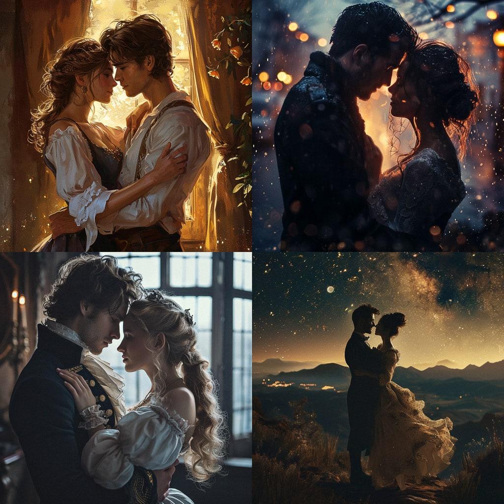 Romance movie style, Midjourney V6, render 1 of 4