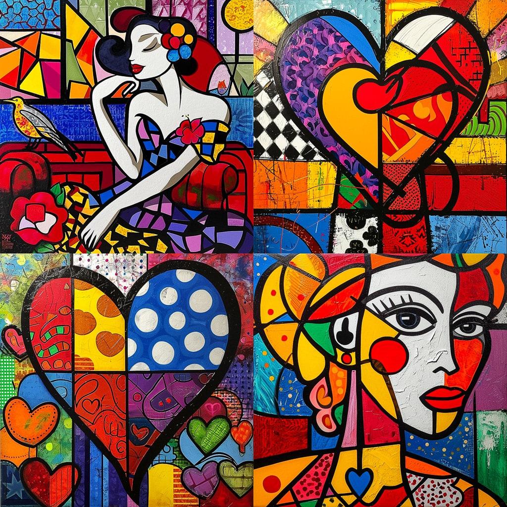Romero Britto style, Midjourney V6, render 1 of 4