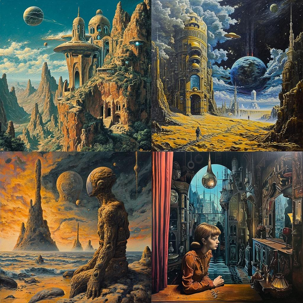Ron Walotsky style, Midjourney V6, render 1 of 4