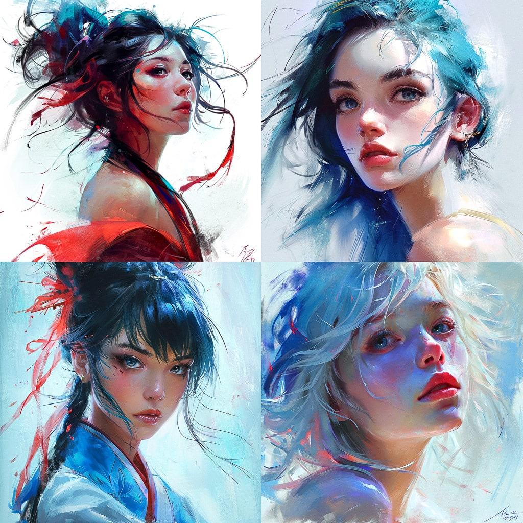 Rossdraws style, Midjourney V6, render 1 of 4
