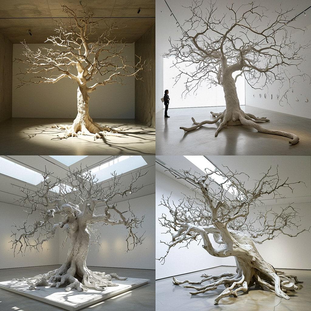 Roxy Paine style, Midjourney V6, render 1 of 4