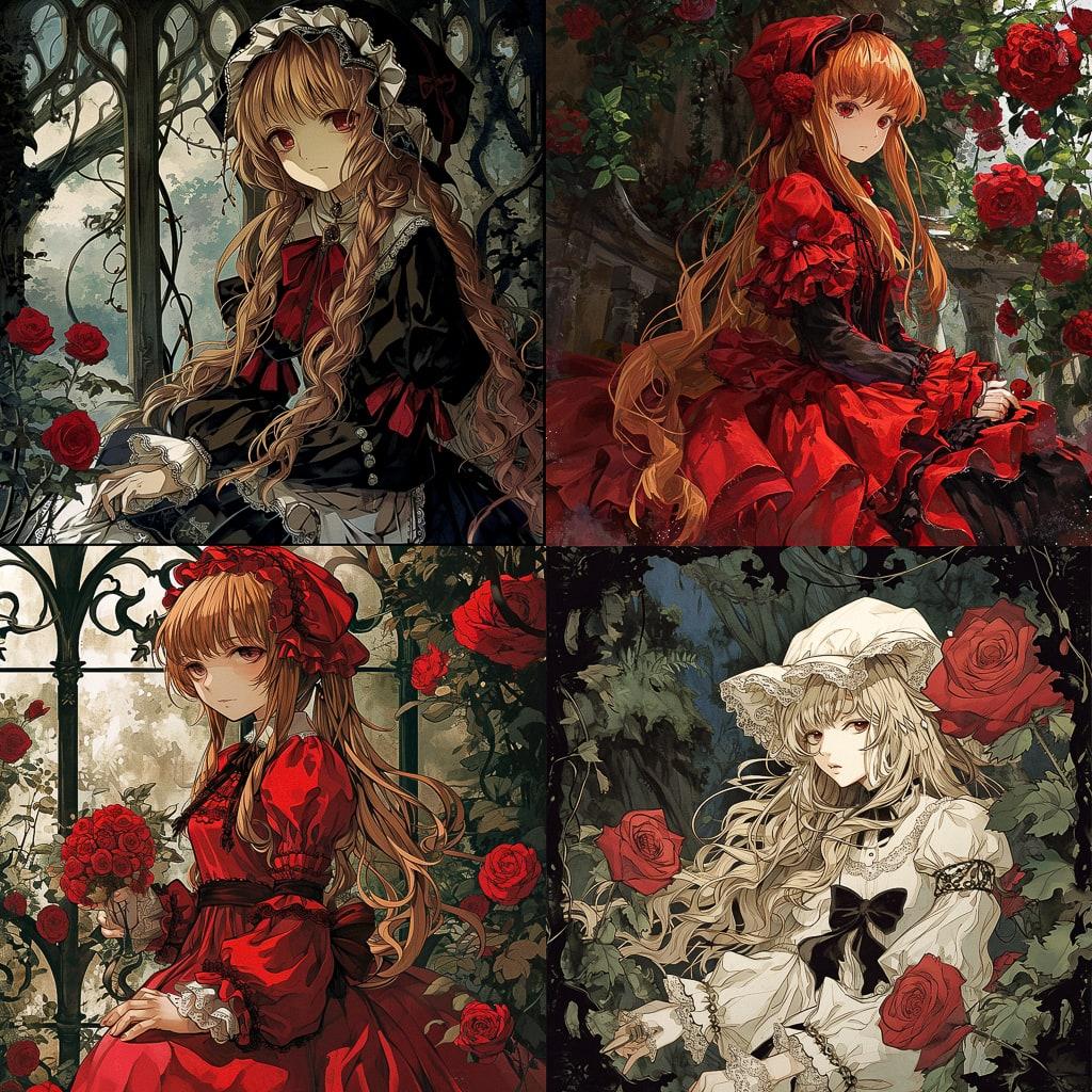 Rozen Maiden style, Midjourney V6, render 1 of 4