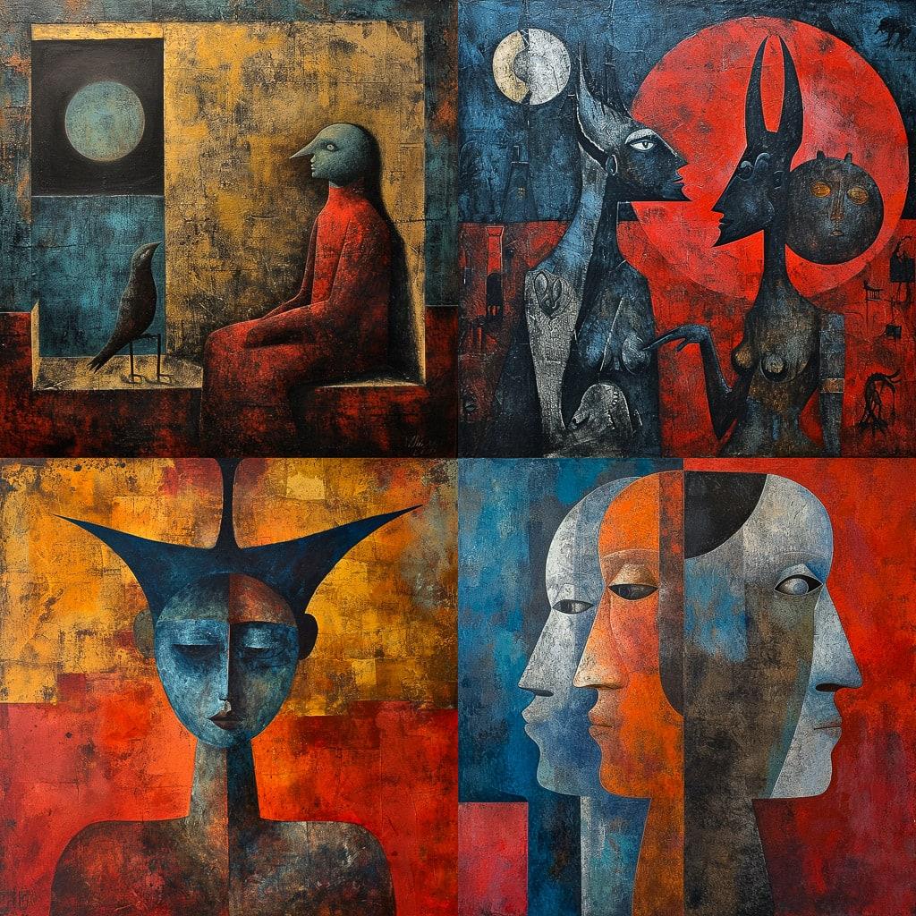 Rufino Tamayo style, Midjourney V6, render 1 of 4