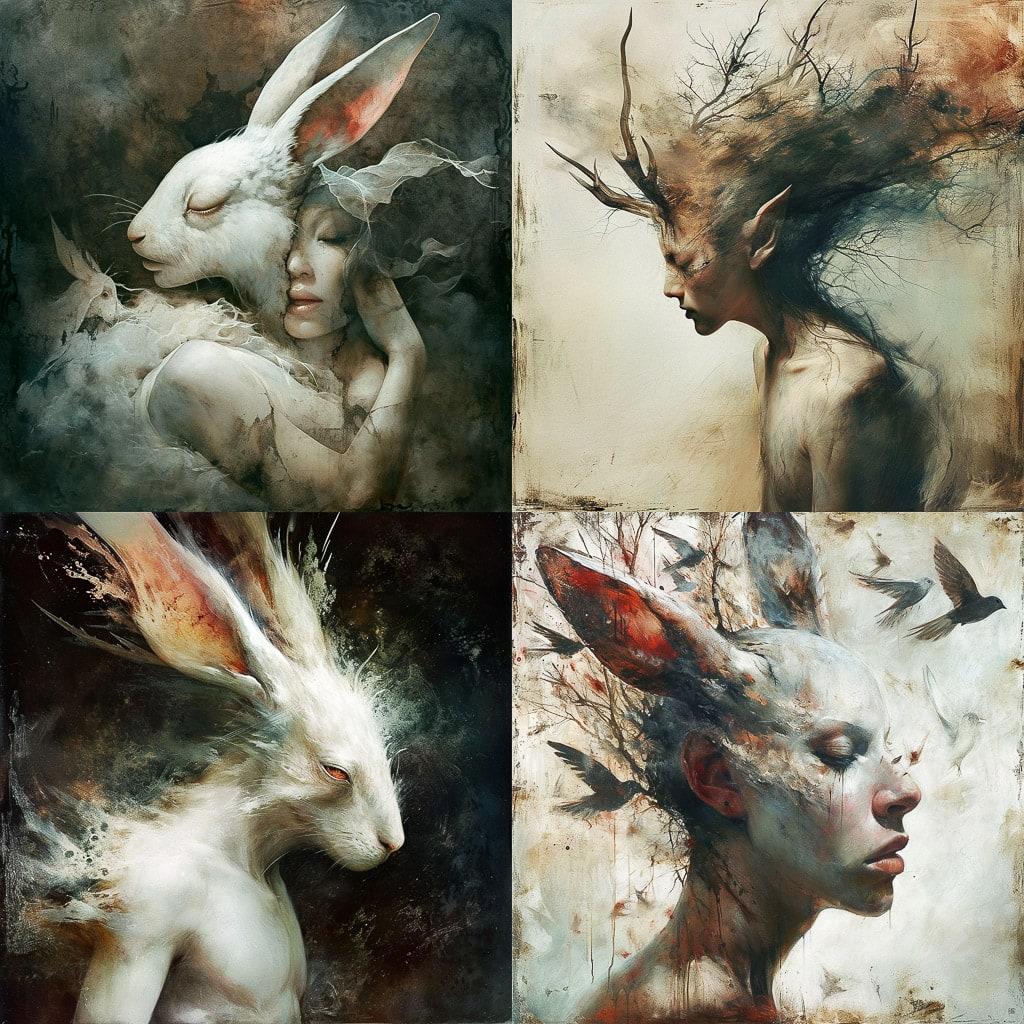 Ryohei Hase style, Midjourney V6, render 1 of 4