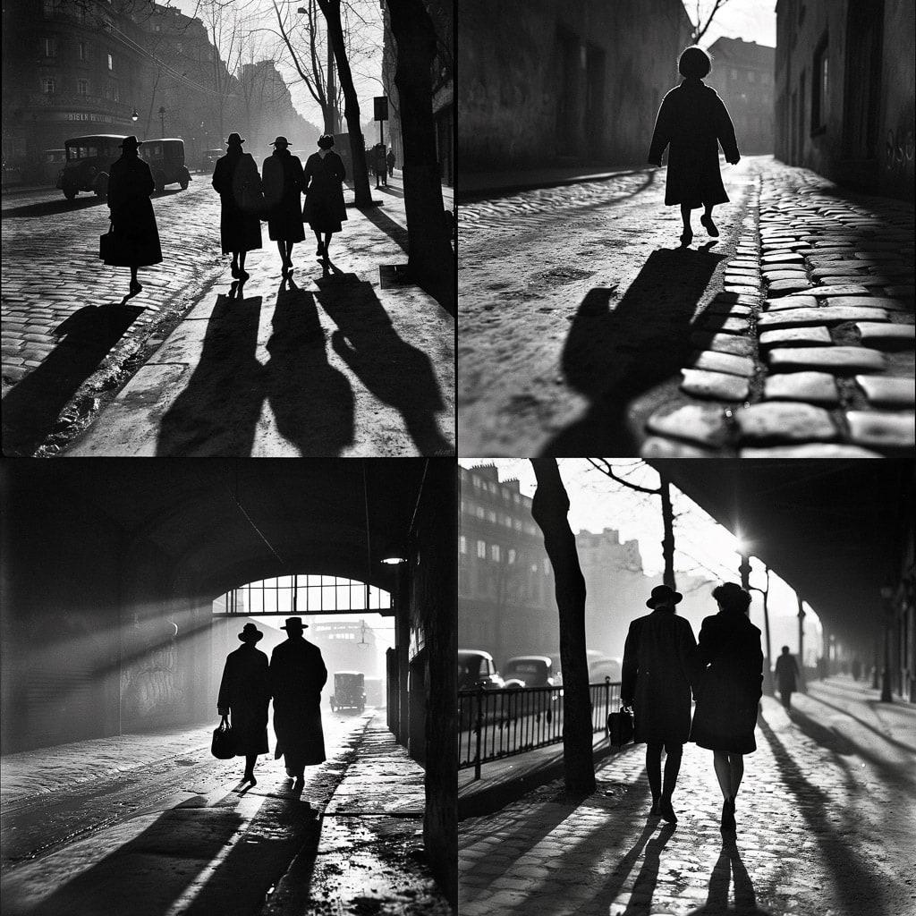 Sabine Weiss style, Midjourney V6, render 1 of 4