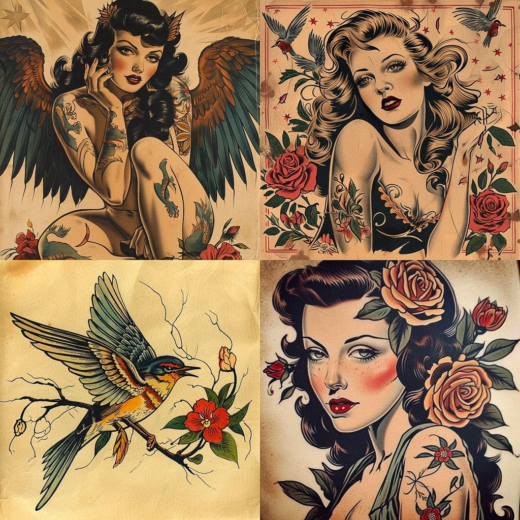 Sailor Jerry style, Midjourney V6, render 1 of 4