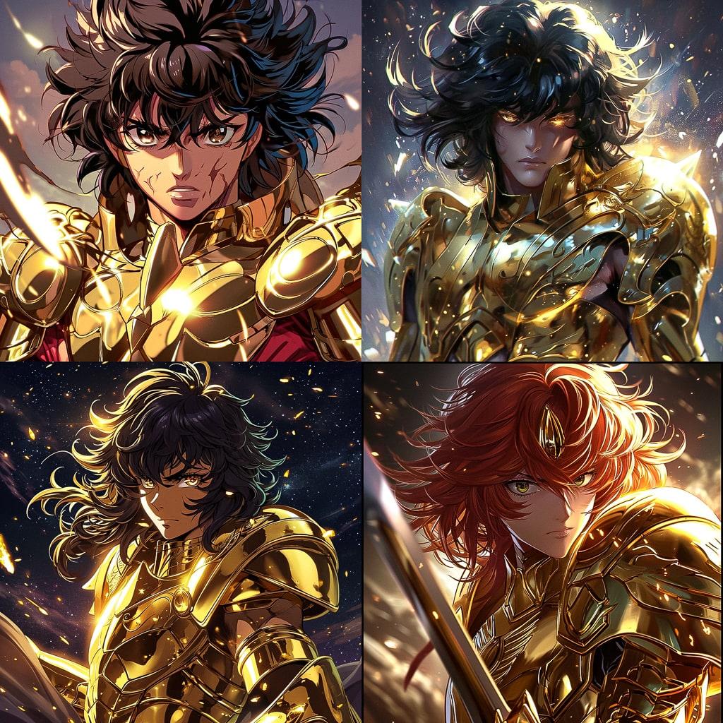 Saint Seiya style, Midjourney V6, render 1 of 4