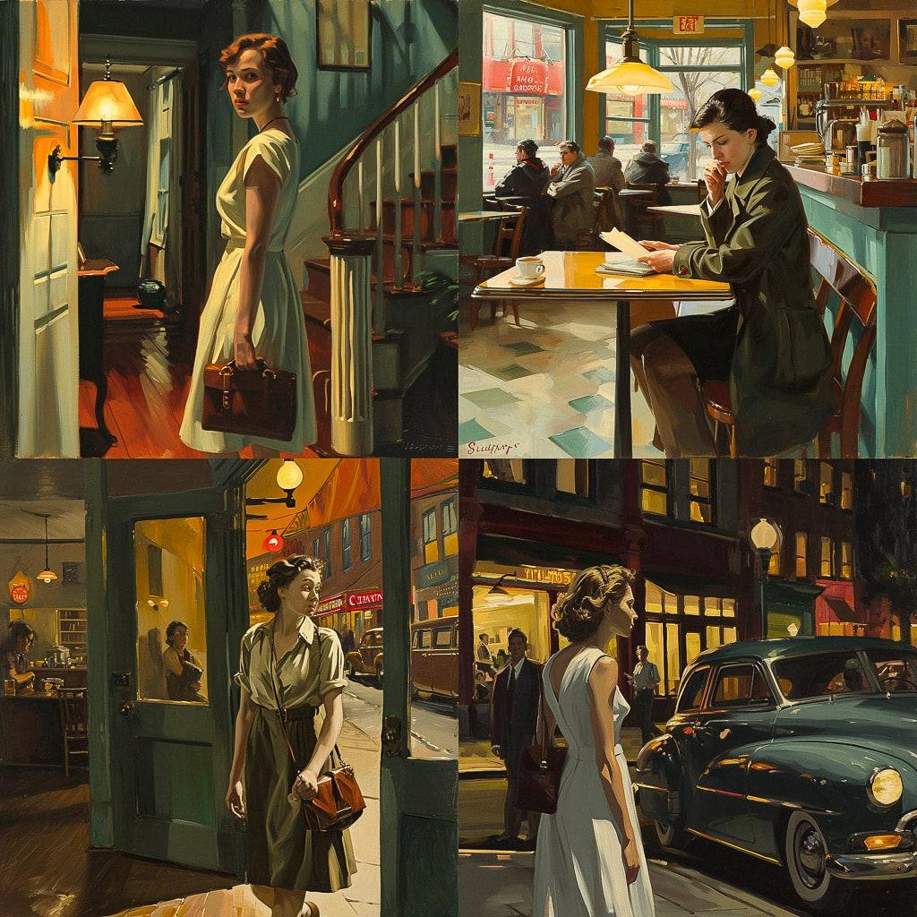 Sally Storch style, Midjourney V6, render 1 of 4