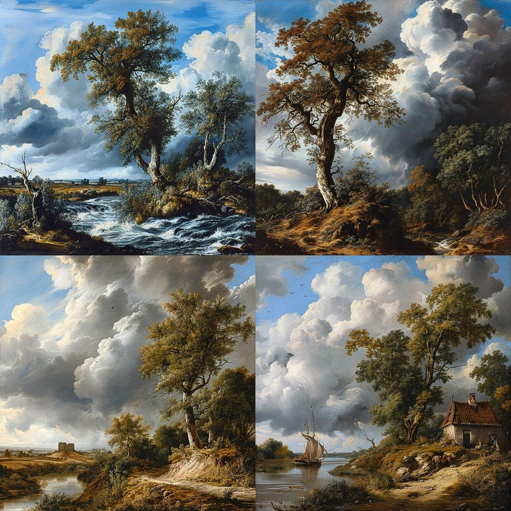 Salomon van Ruysdael style, Midjourney V6, render 1 of 4