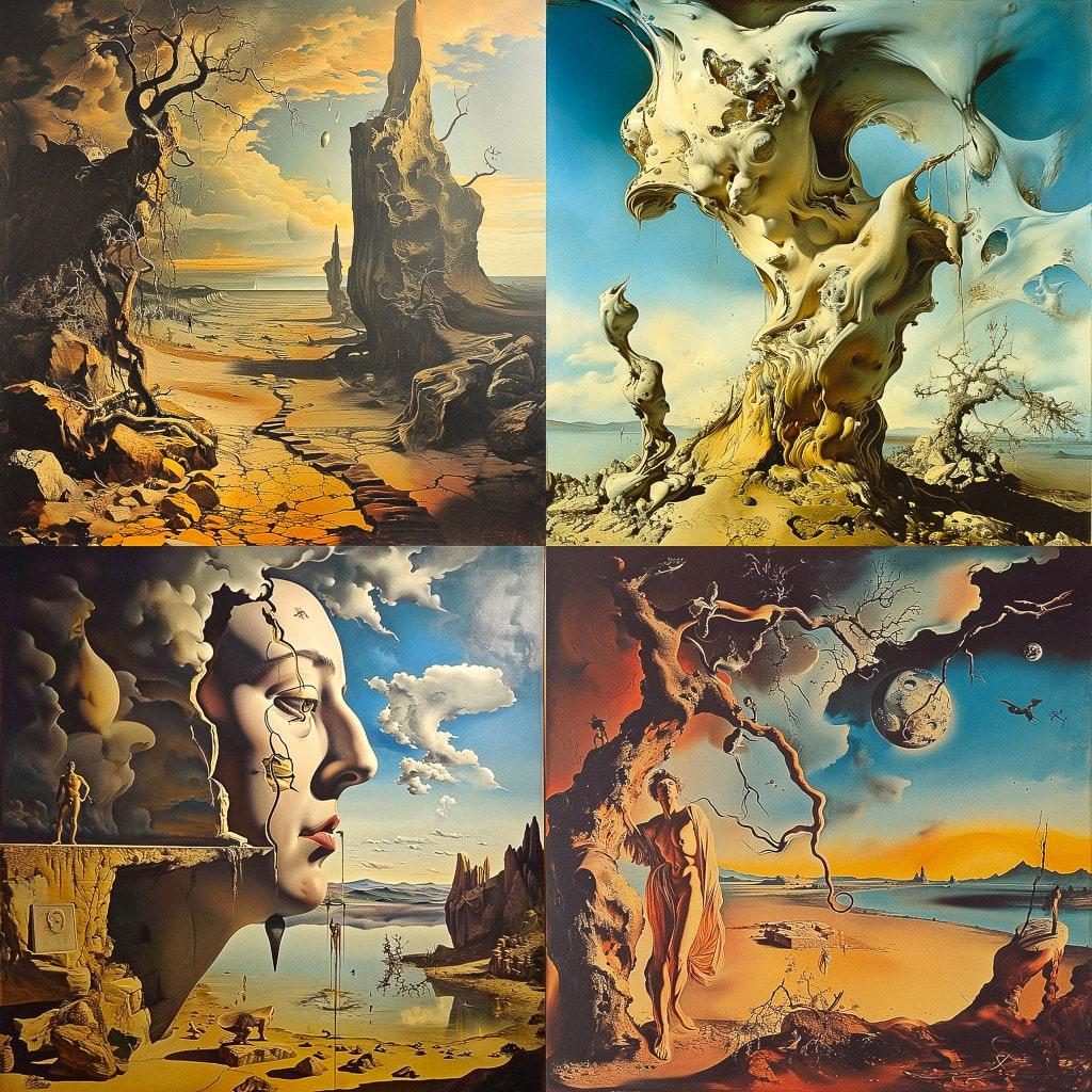 Salvador Dali style, Midjourney V6, render 1 of 4