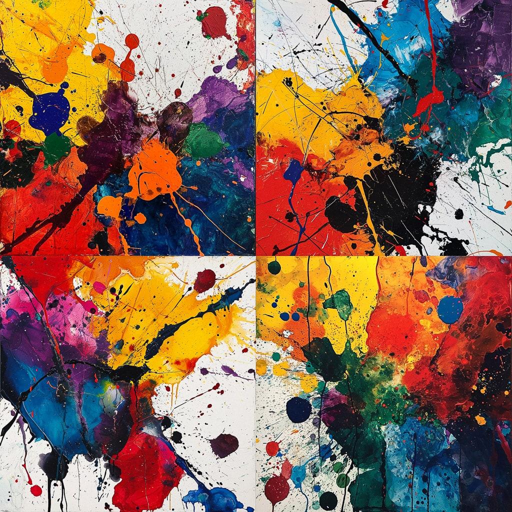 Sam Francis style, Midjourney V6, render 1 of 4