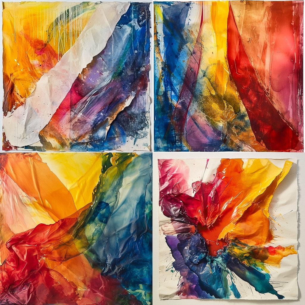 Sam Gilliam style, Midjourney V6, render 1 of 4