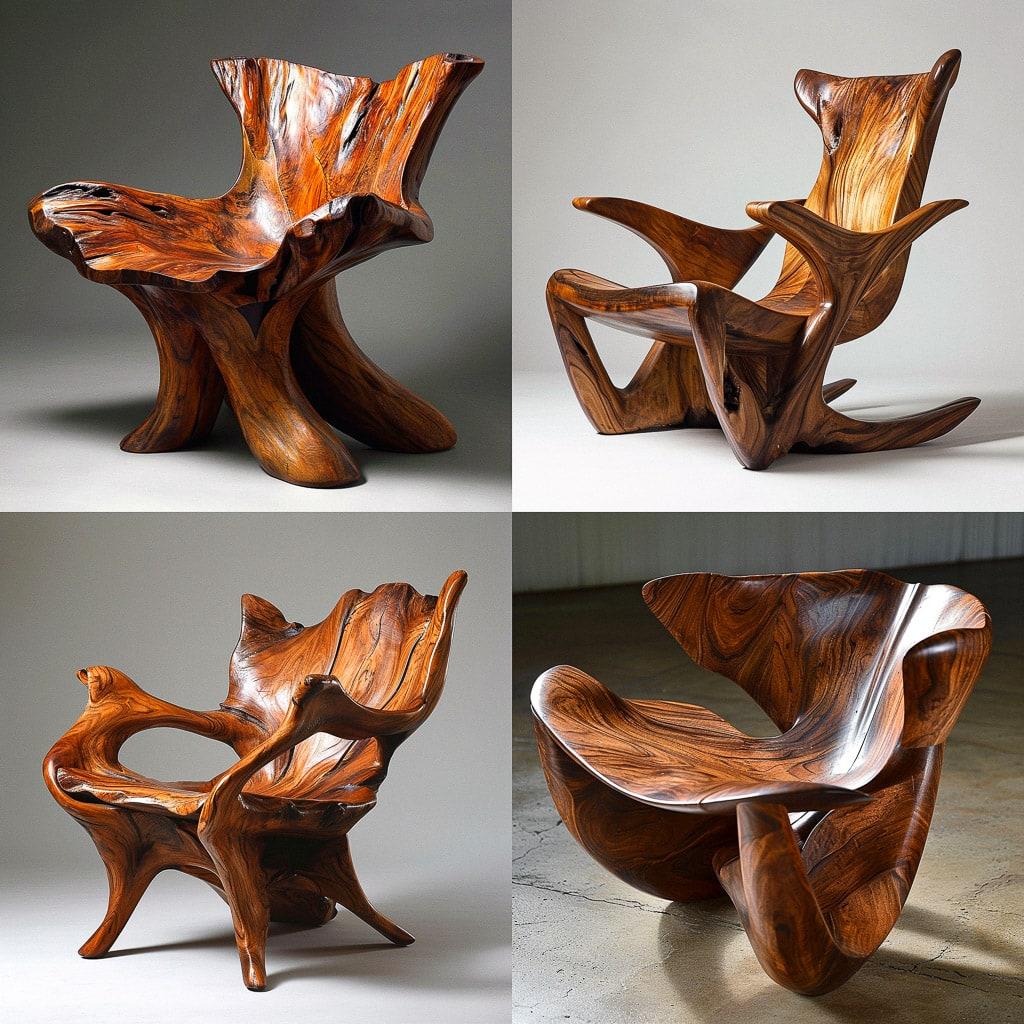 Sam Maloof style, Midjourney V6, render 1 of 4