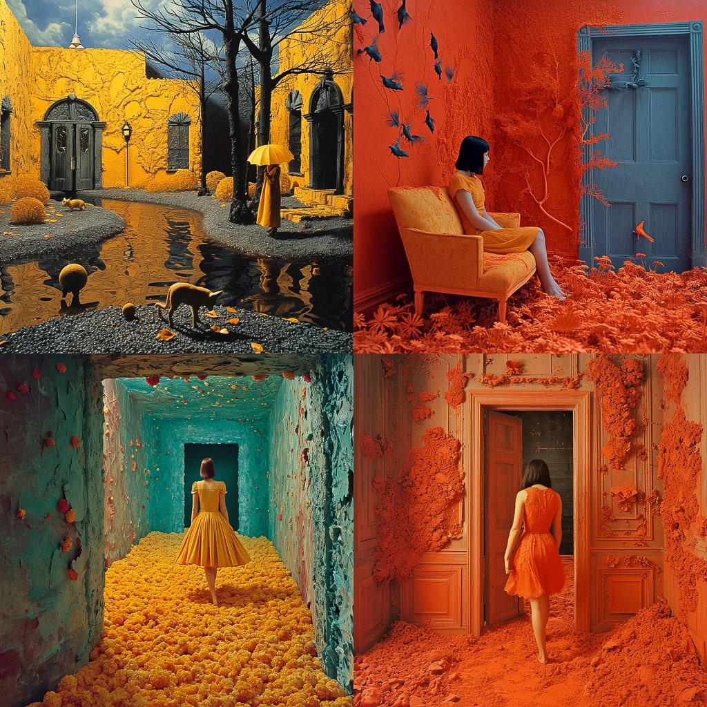 Sandy Skoglund style, Midjourney V6, render 1 of 4