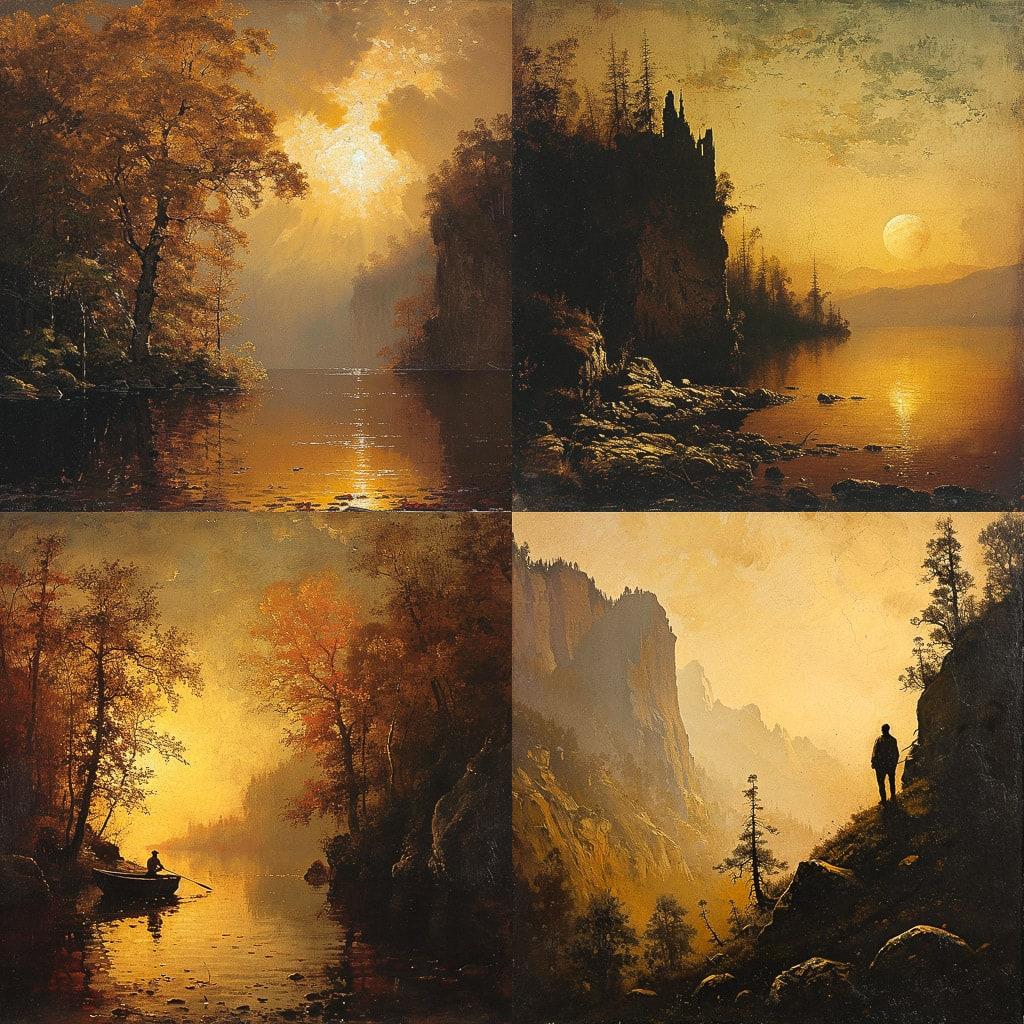 Sanford Robinson Gifford style, Midjourney V6, render 1 of 4