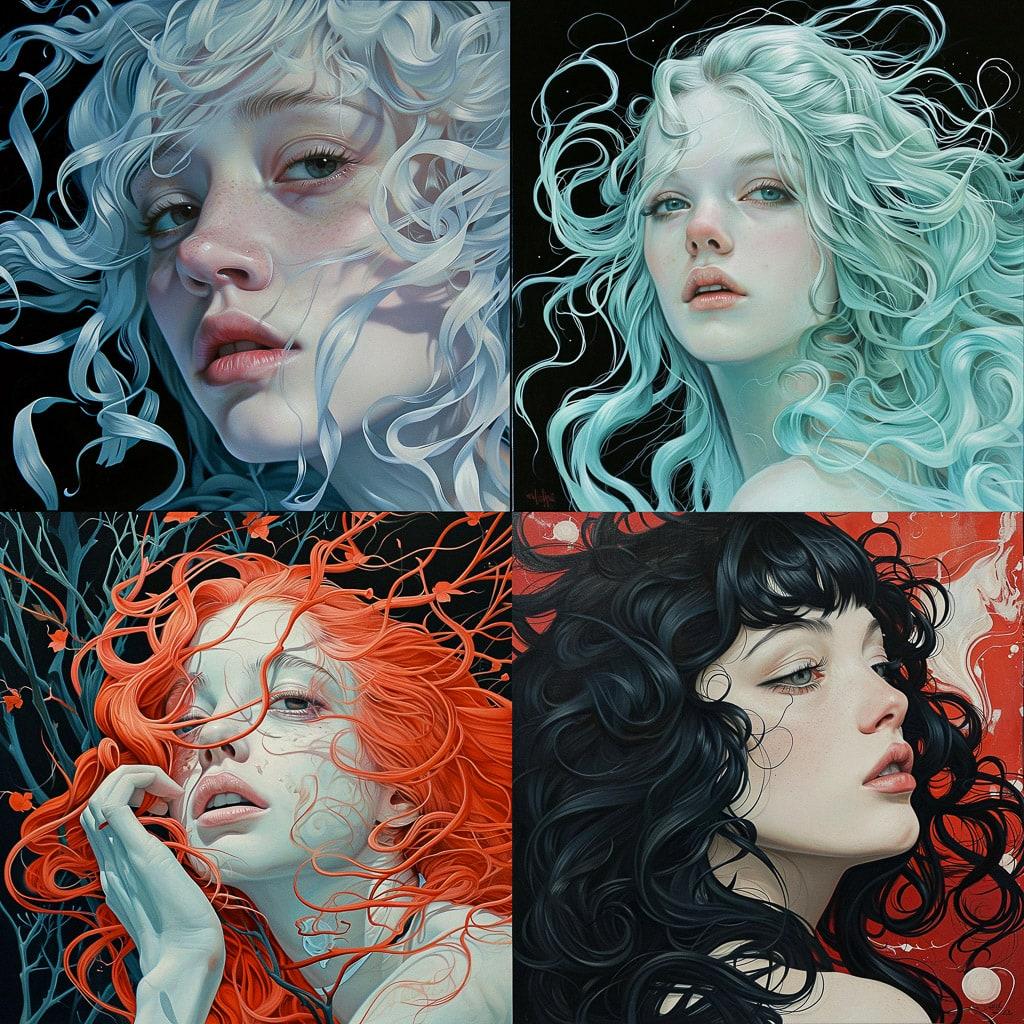 Sarah Joncas style, Midjourney V6, render 1 of 4