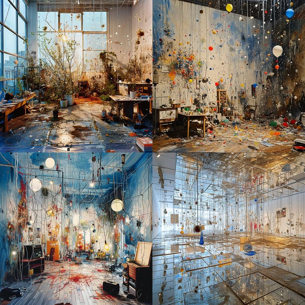 Sarah Sze style, Midjourney V6, render 1 of 4