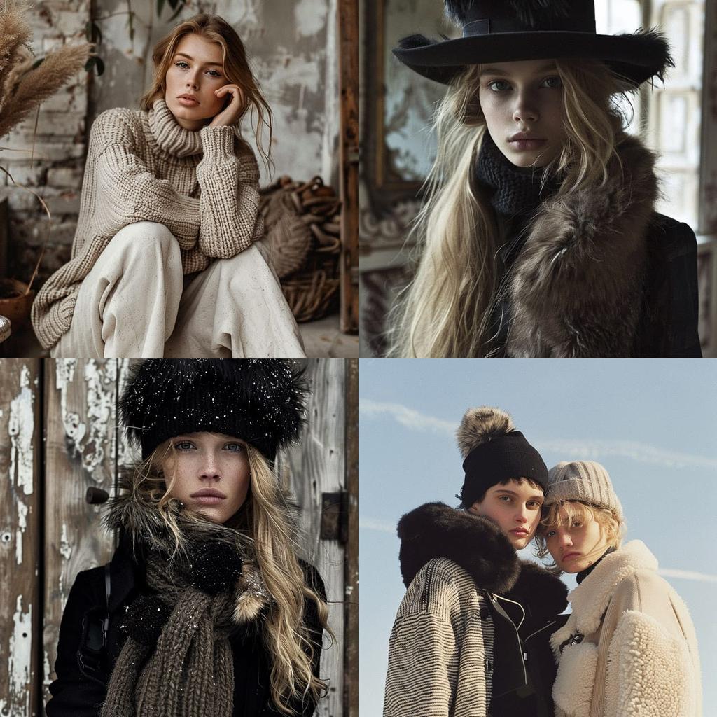 Scandi chic fashion style, Midjourney V6, render 1 of 4