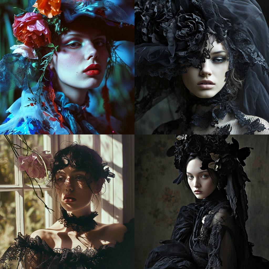 Scene fashion style, Midjourney V6, render 1 of 4