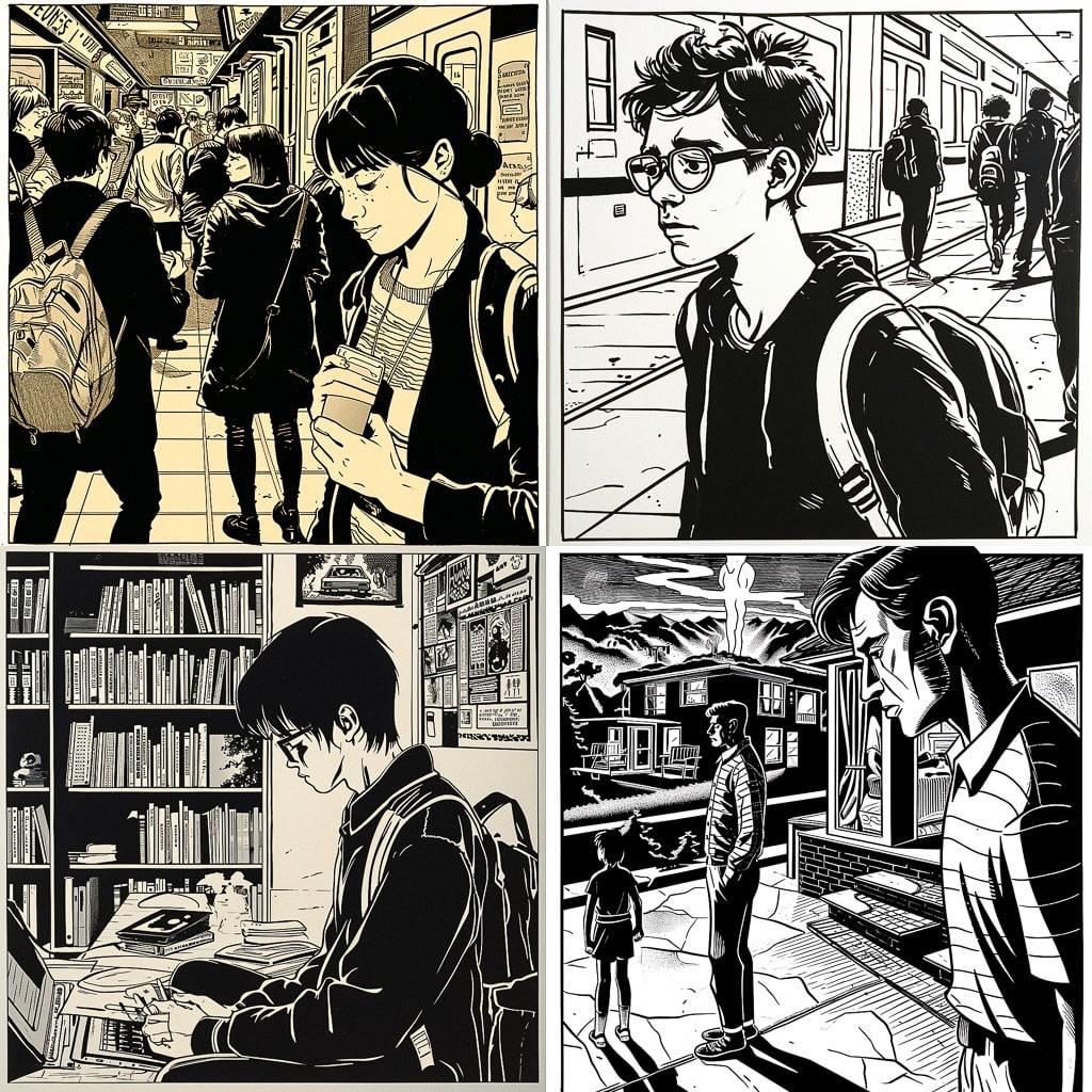 Scott McCloud style, Midjourney V6, render 1 of 4
