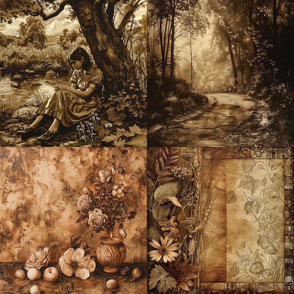 Sepia tones style, Midjourney V6, render 1 of 4