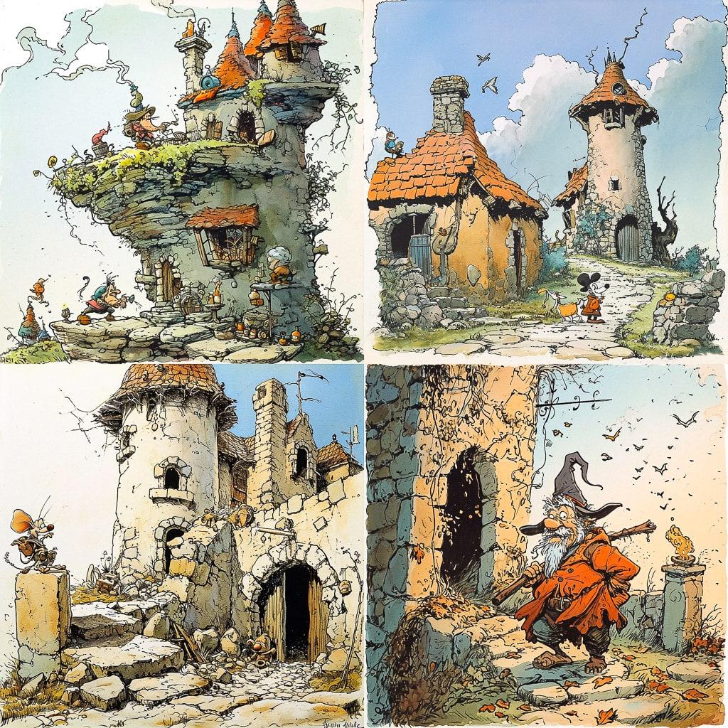 Sergio Aragones style, Midjourney V6, render 1 of 4