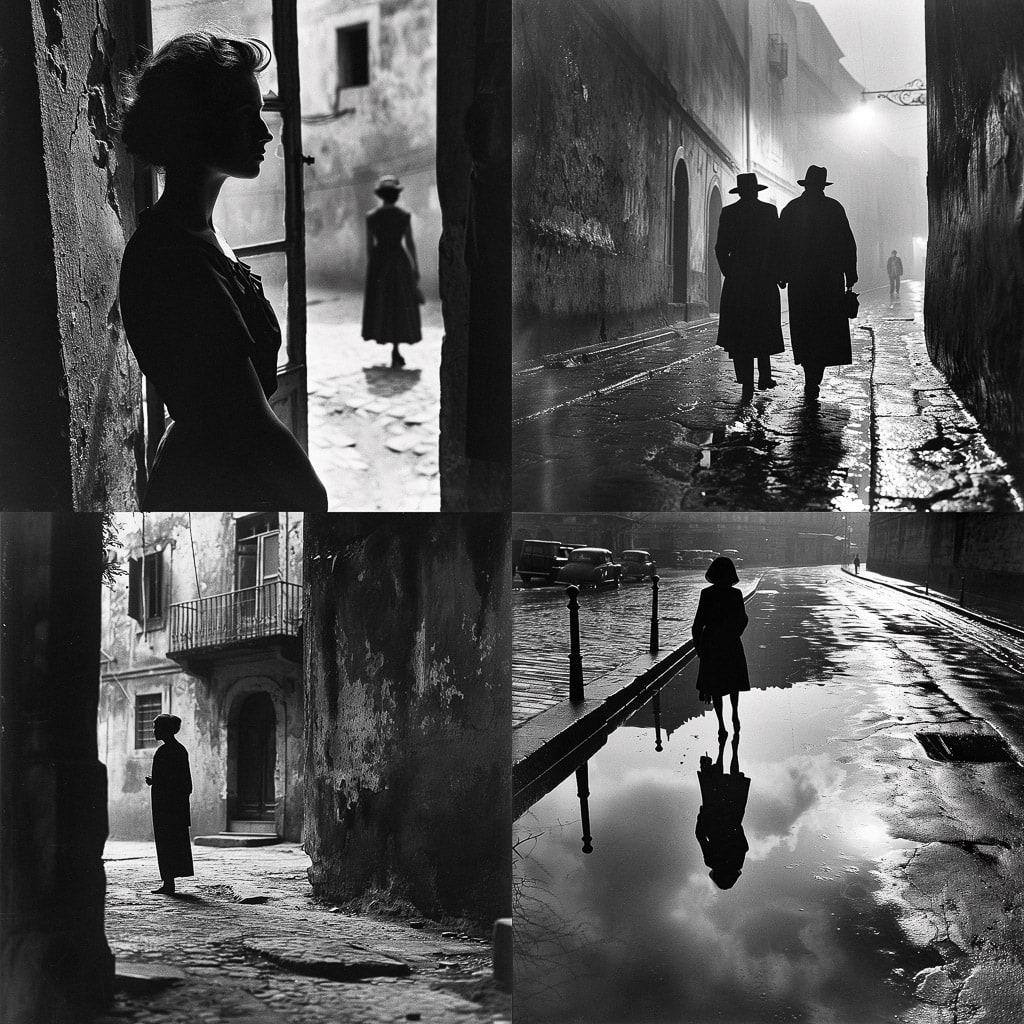 Sergio Larrain style, Midjourney V6, render 1 of 4