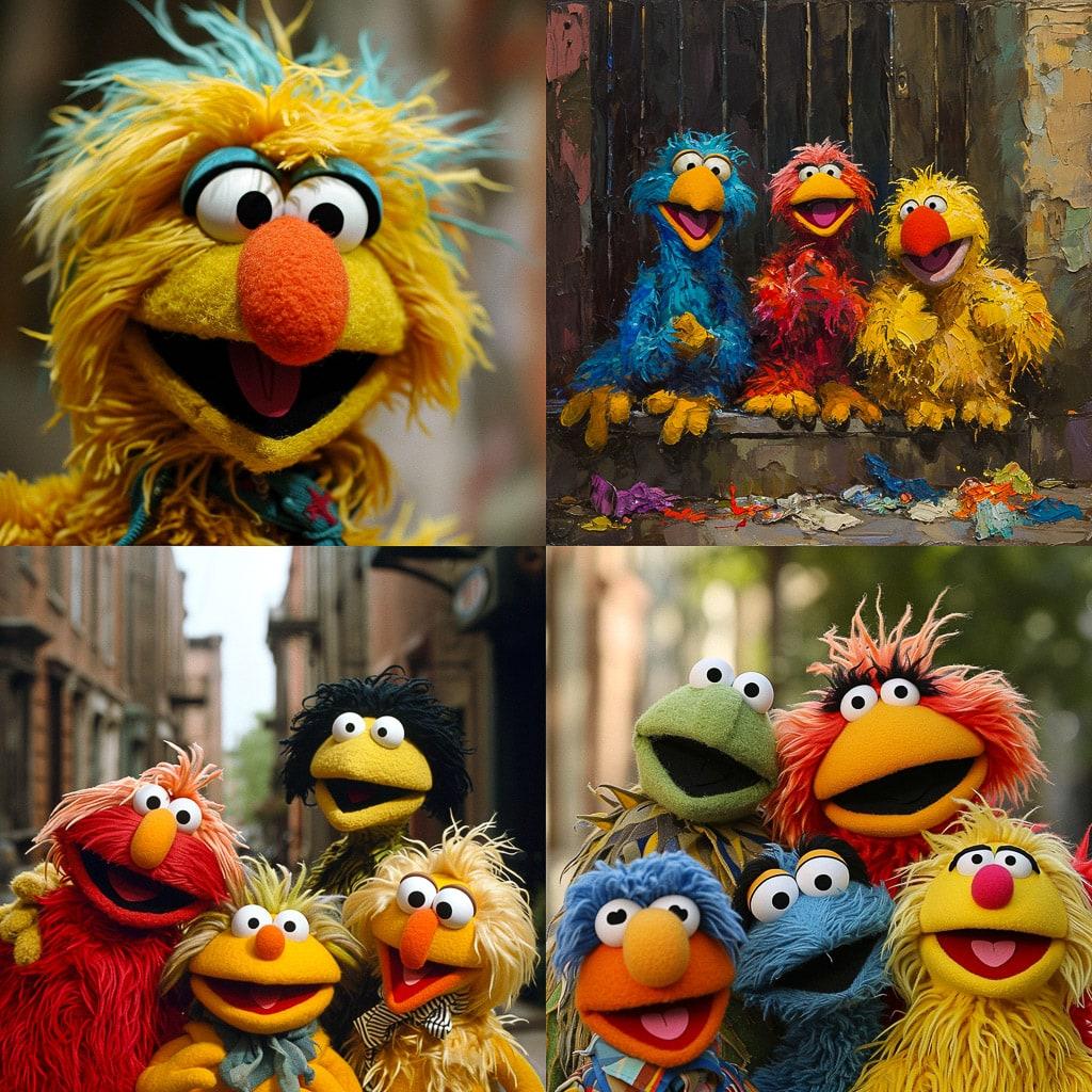 Sesame Street style, Midjourney V6, render 1 of 4