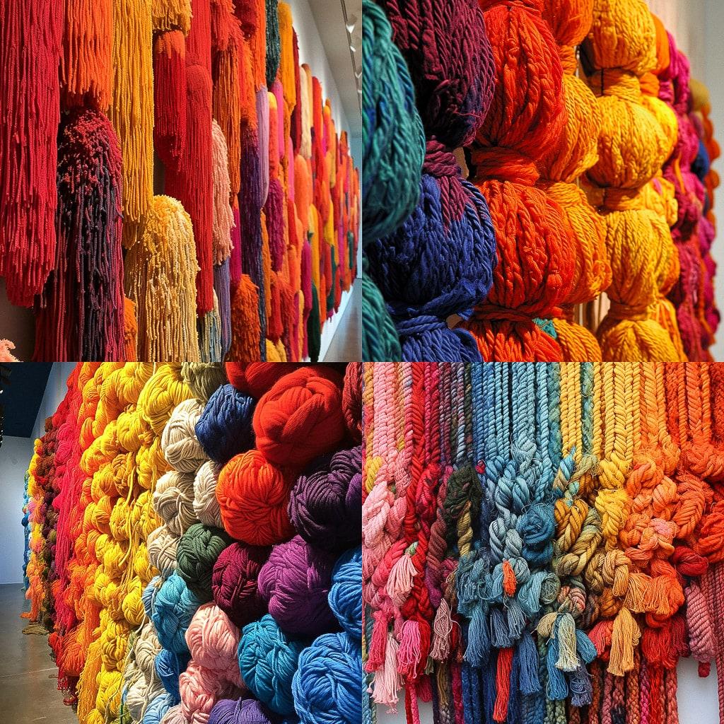 Sheila Hicks style, Midjourney V6, render 1 of 4
